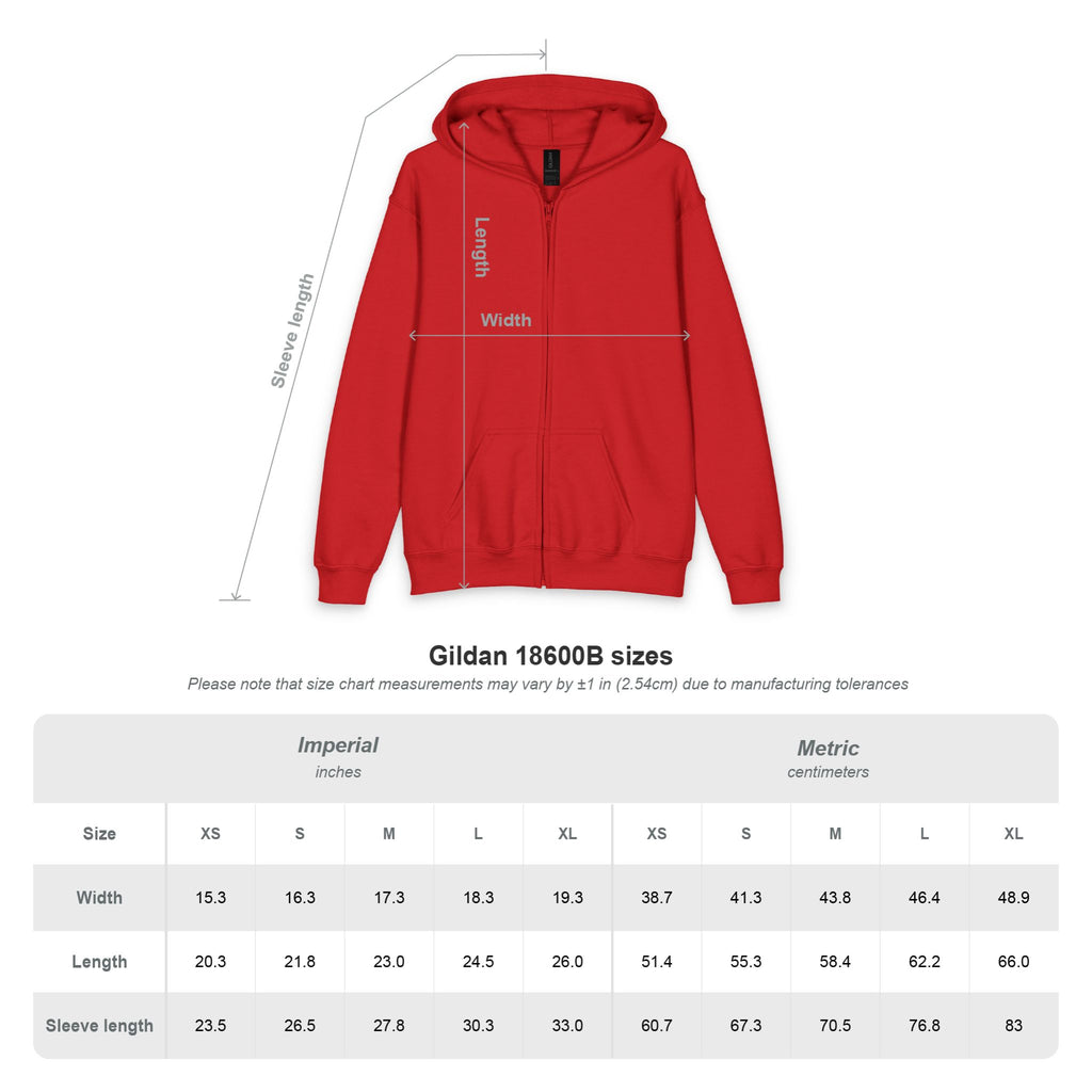 Youth Zip Hoodie — "Heaven Bound" Minimal Christian Graphic