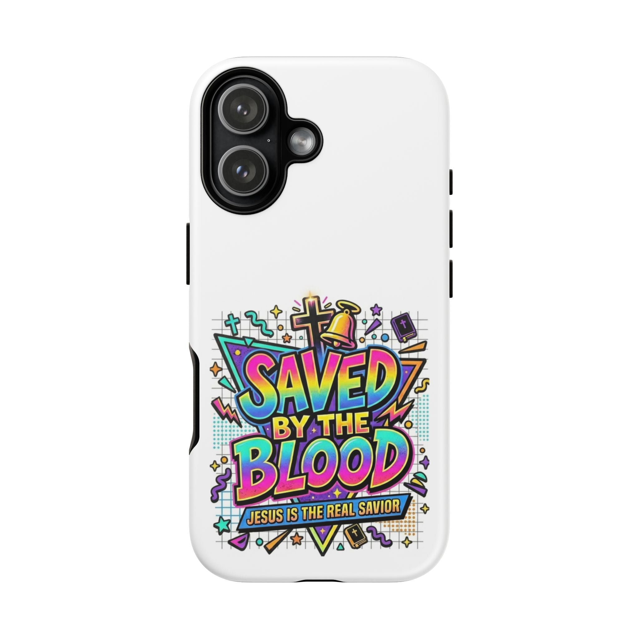 Saved by the Blood phone case | Christian cross Scripture design