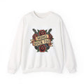Moms Rock Too Sweatshirt | Rose and Guitar Tattoo Style Crewneck