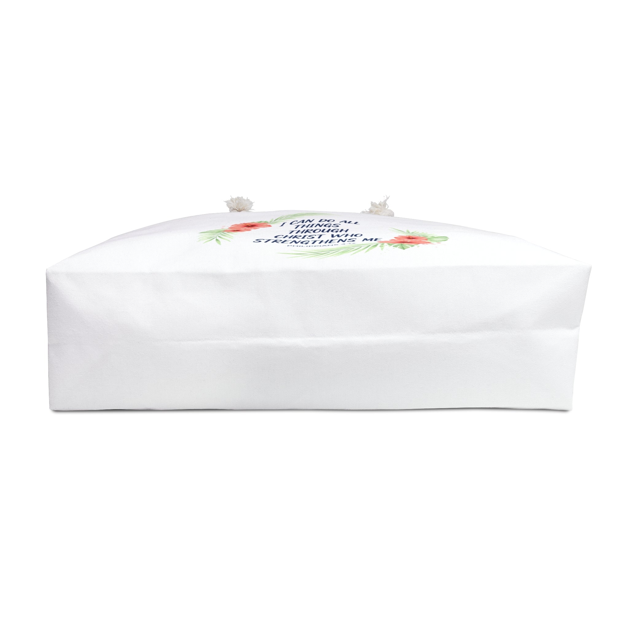 I Can Do All Things Scripture Quote Weekender Bag | Floral Palm Wreath