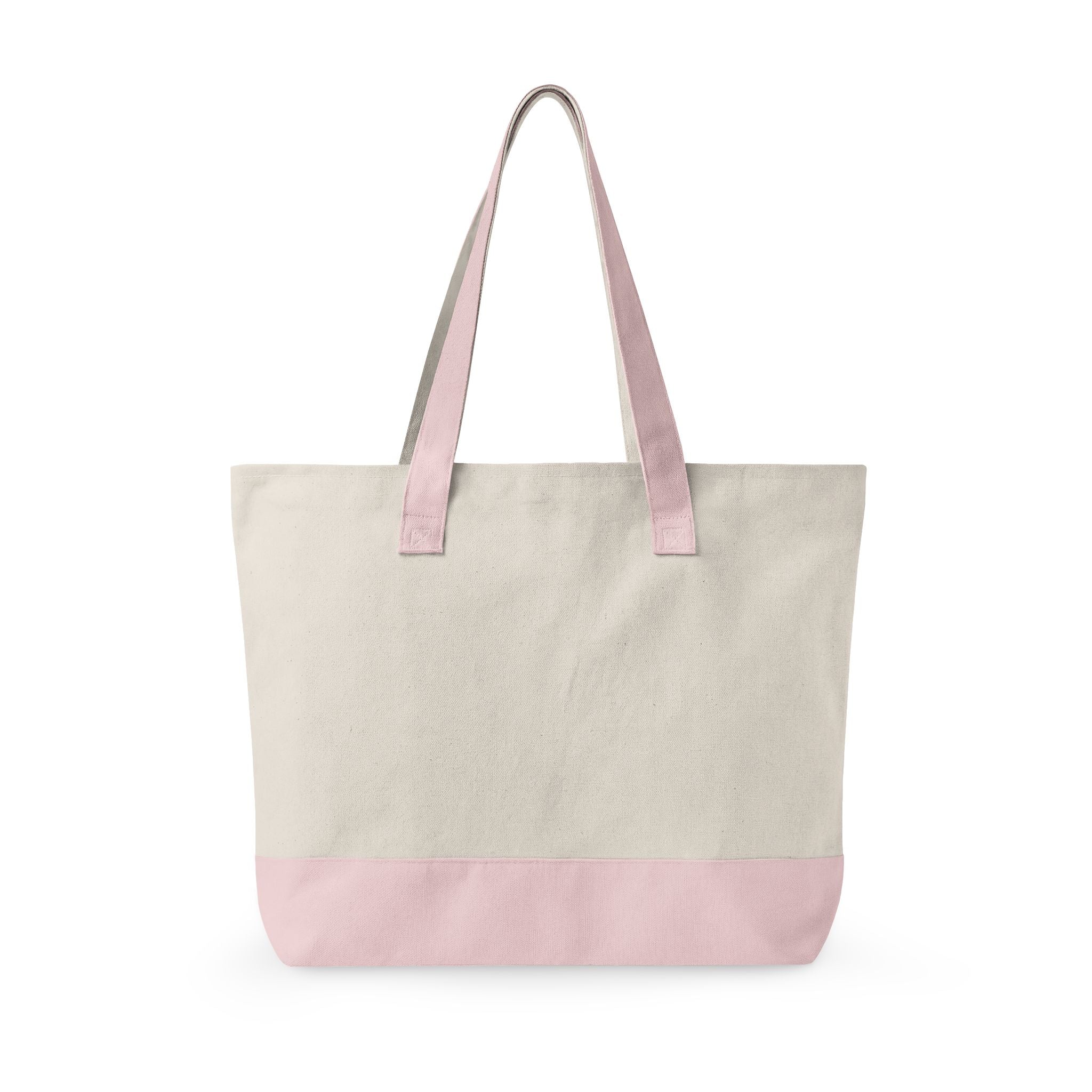 Mom Rocks Tote Bag — Zippered Canvas Shopper with Retro Tattoo Roses